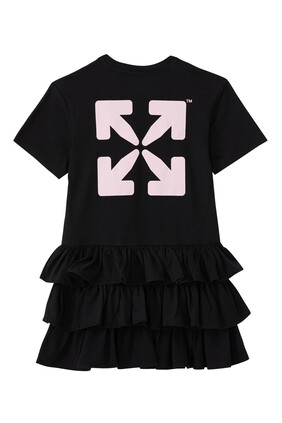 Arrow Motif Ruffled T-Shirt Dress